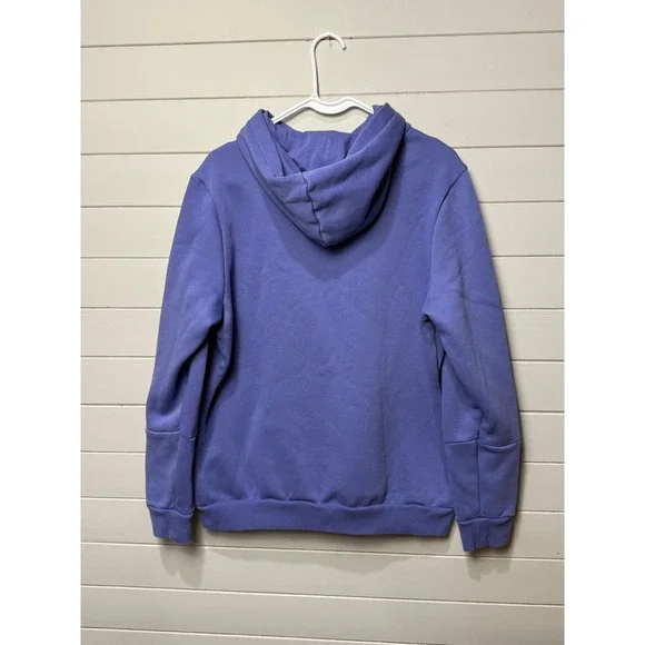 Puma Women's XL Logo Tape Hoodie Purple Athleisure Streetwear Pullover New - Picture 5 of 7